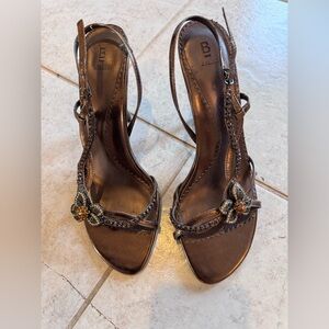 Bakers Stylish Brown Heels with Braided Straps. Worn once!